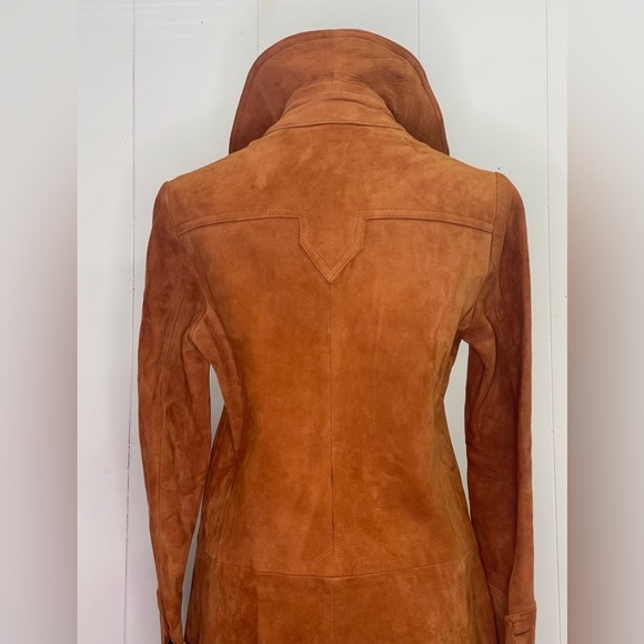 Vintage 1970’s Ted Lapidus Unisex Suede Trench Coat & Matching Flare Pant - Picture 6 of 9